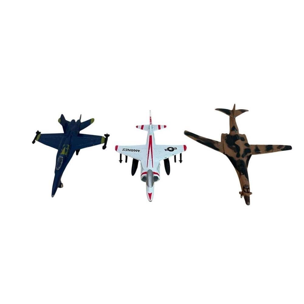 Vintage Die‑Cast Military Jet Lot – Blue Angels, Marines & Camouflage Fighters